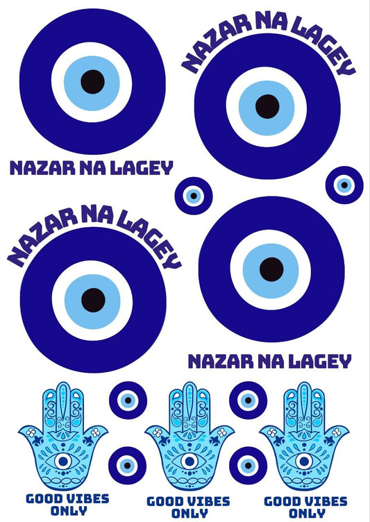 Evil Eye elements Nazar na Lagey - Press N Peel (UV DTF) Size A6