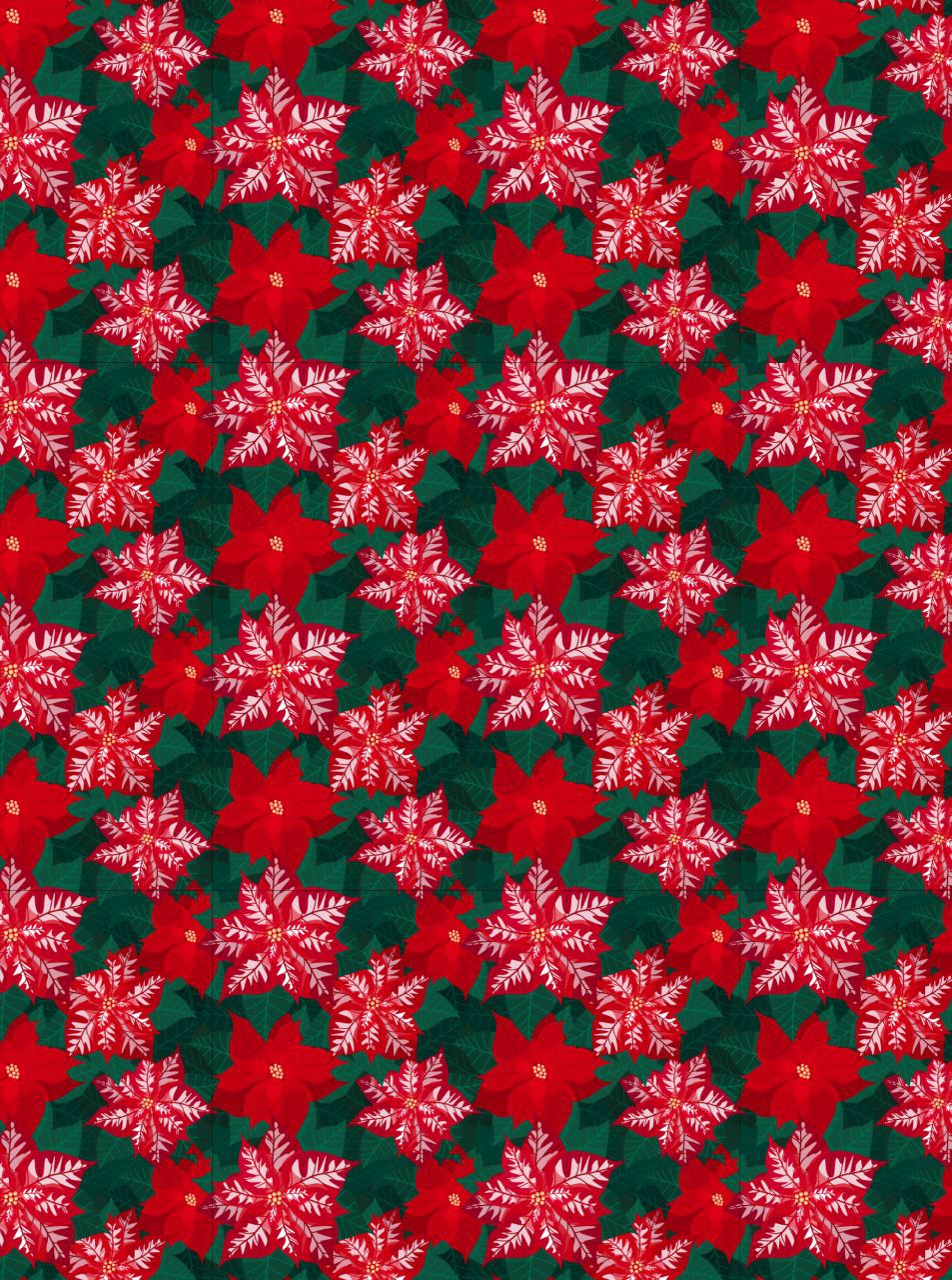 Floral Pattern ( Poinsettias )  ( Christmas - Decoupage Sheet )