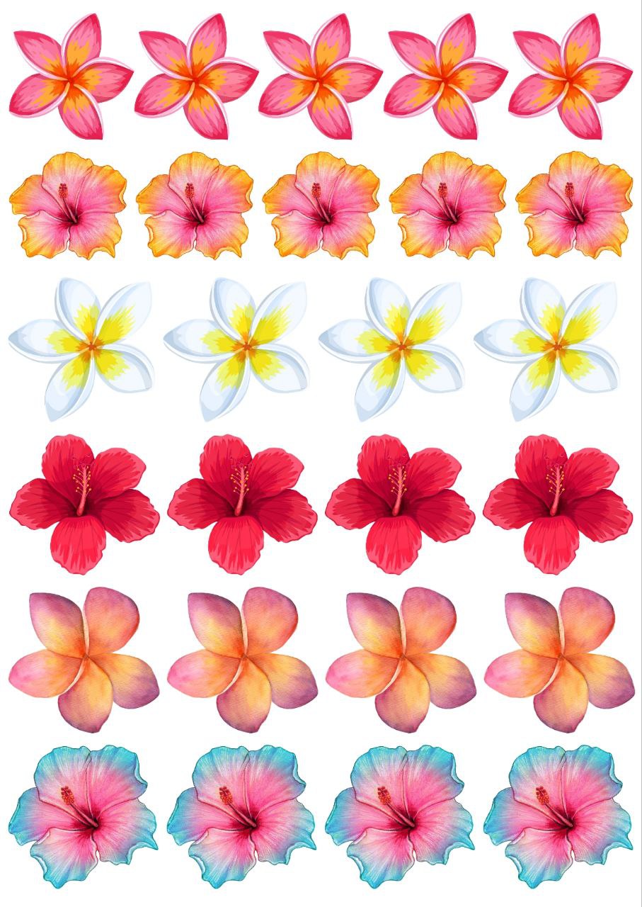 Flowers mix - Press N Peel Stickers (UV DTF) Size A6