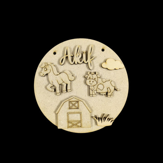 Farm Lounge ( MDF Kids Mini Name Plates ) Personalised