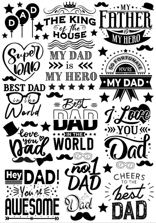 Father Dad BnW ( Instant Transfer Sheet )