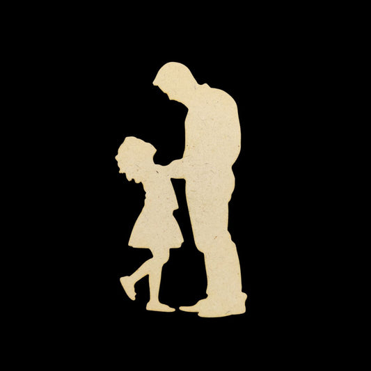Father & Daughter love( Silhouette Cutout - MDF) Fathers Day