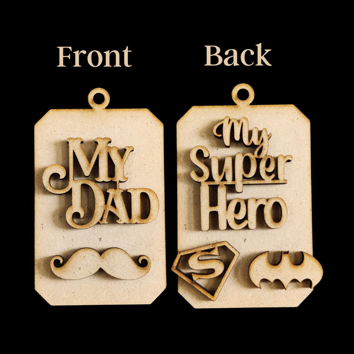 Father's Day 3 - Dad ( Front Back MDF Keychain bases )