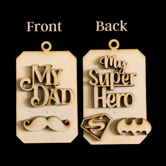 Father's Day 3 - Dad ( Front Back MDF Keychain bases )