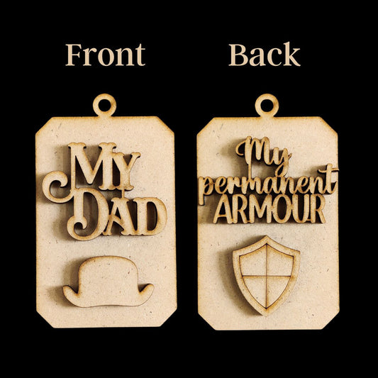 Father's Day 4 - Dad ( Front Back MDF Keychain bases )