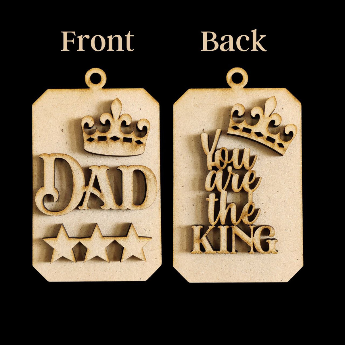 Father's Day 6 - Dad ( Front Back MDF Keychain bases )
