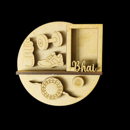 Fitness Gym Lover Bhai - Miniature Photo Fridge Magnet Base (MDF)