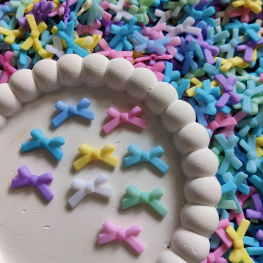 Flat Bows - Acrylic Beads (Mix Pastel Colours)