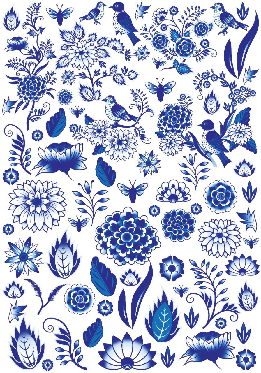 Kaleidoscopic Mosaic Tiles ( Instant Transfer Sheets )