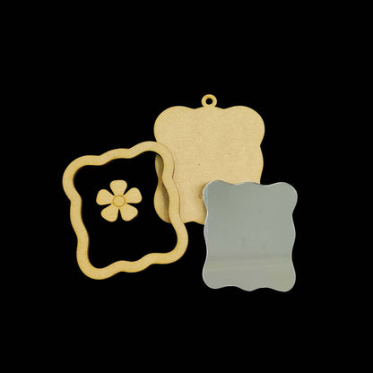 Floral - Mirror Bag Dangler - Mini Pocket Mirror (MDF)