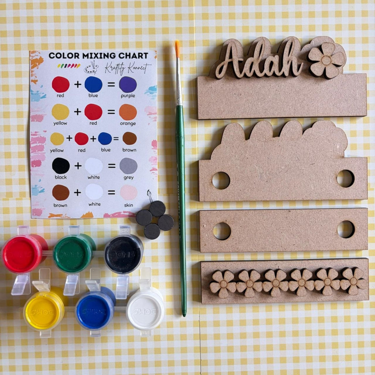Floral - 2in1 DIY Kit - Fridge Magnet Cum Desk Stand