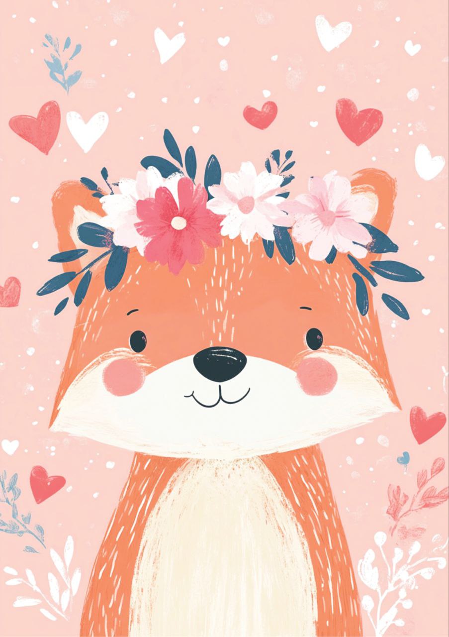 Floral Fox (Decoupage Paper)