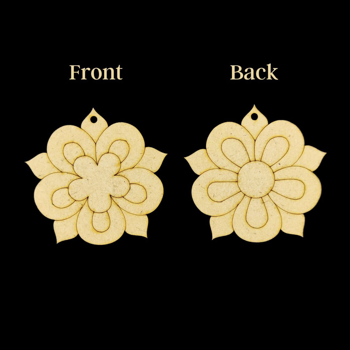 Floral - Front/back ethnic (MDF Premarked Keychain base)