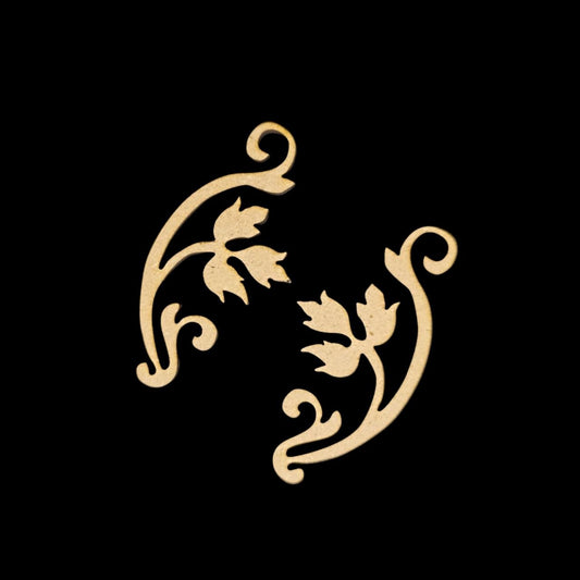 Floral Leaf Flourishes - Ethnic Corner Cutouts (MDF)