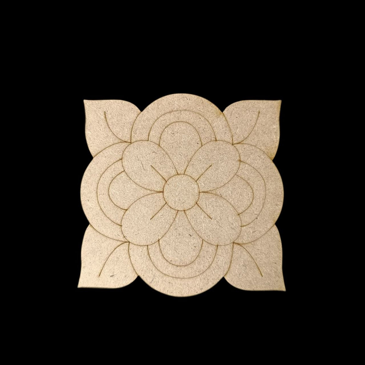 Floral Leaf Quad Corners - Premarked Base (MDF)