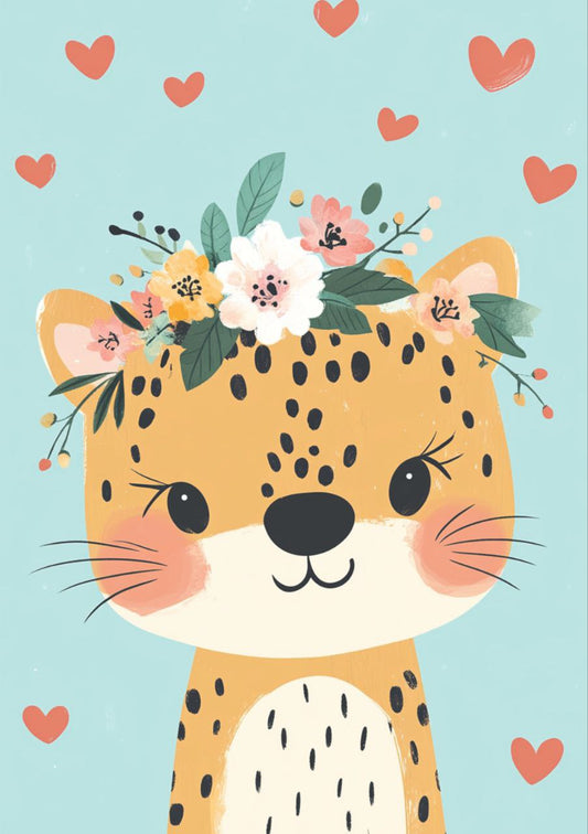 Floral Tiger Hearts (Decoupage Paper)