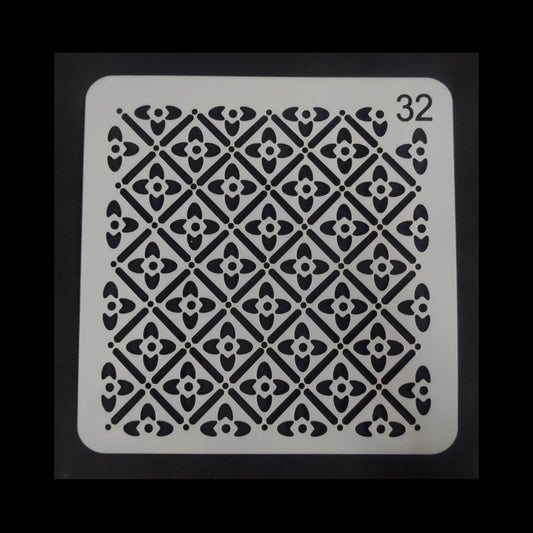 Floral Motif - Sashiko - 5x5 Stencil