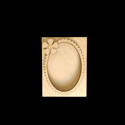 Floral Oval - Mini Photo Frame Fridge Magnet Base (MDF)