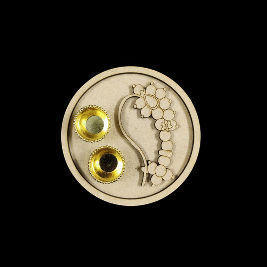 Floral Paisley - Haldi Kumkum Platter (MDF Festive)