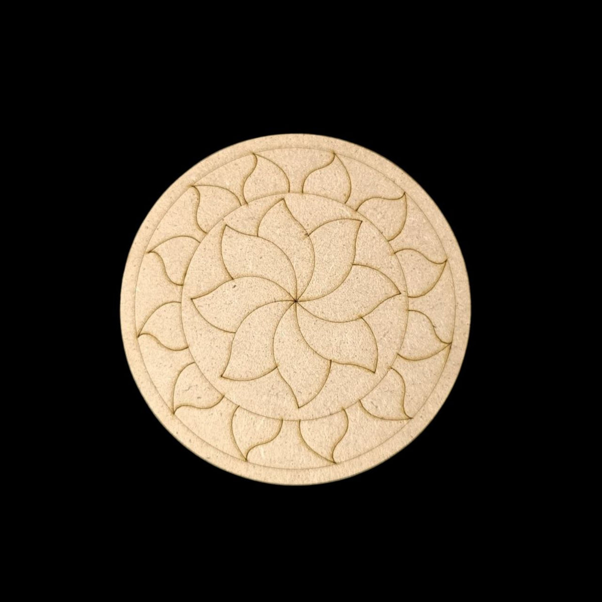 Floral Petals Round Mandala - Premarked Base (MDF)
