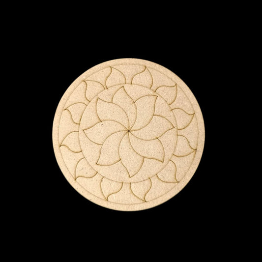 Floral Petals Round Mandala - Premarked Base (MDF)