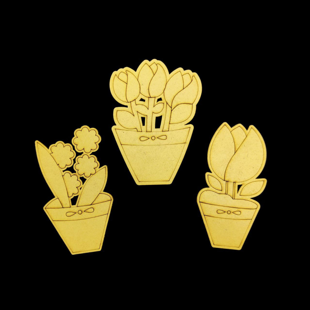 Floral Set of 5 (MDF - Fridge Magnet Base )
