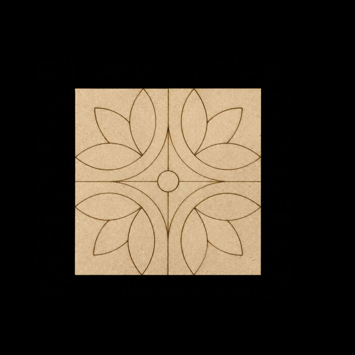 Floral Square Quads - Premarked Base (MDF)