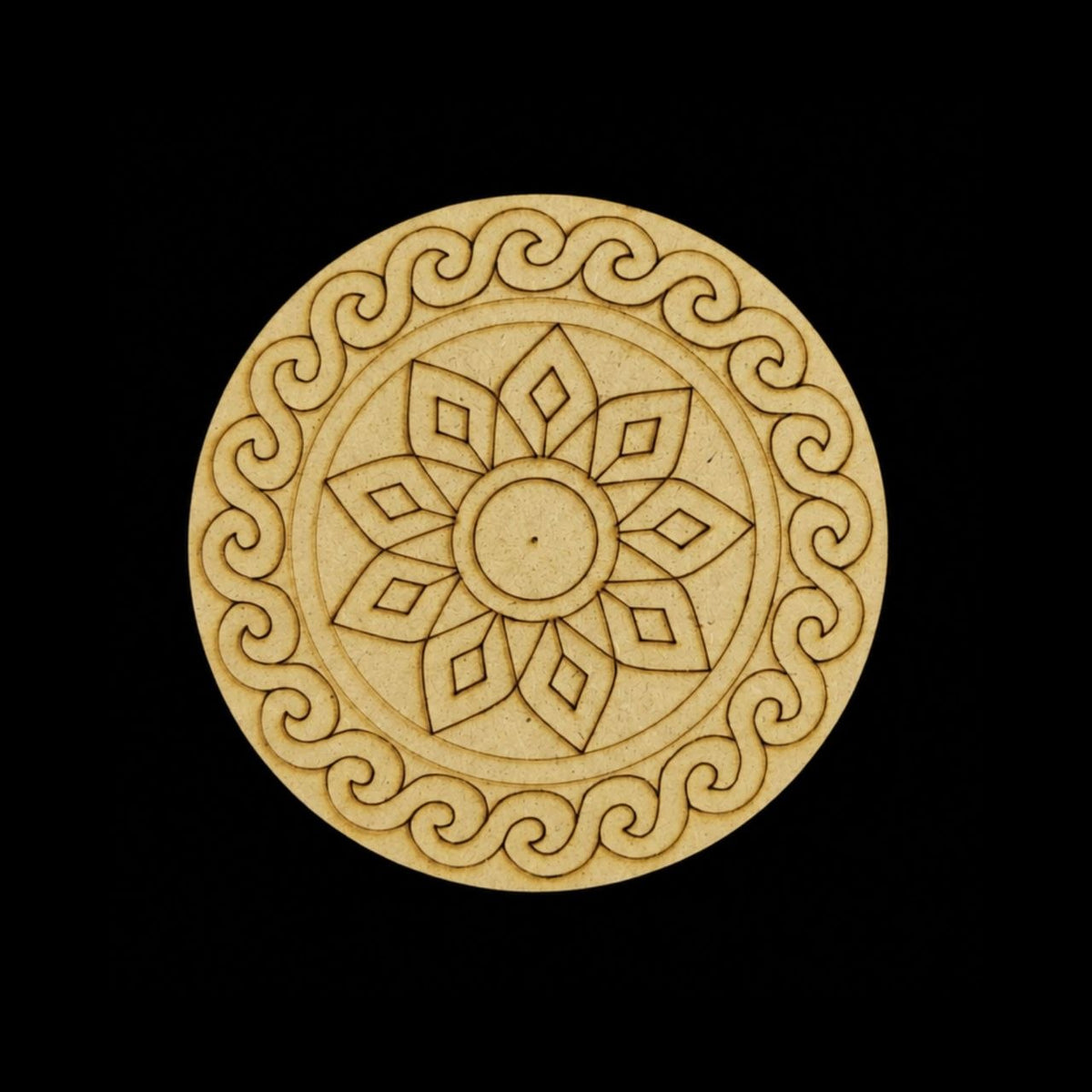 Floral Star Round - Premarked Base (MDF)