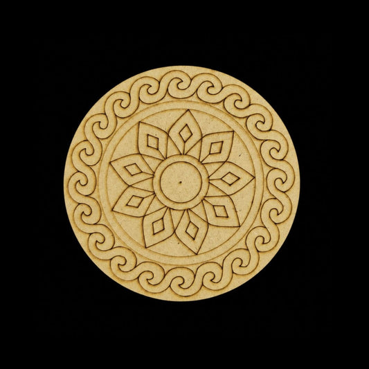 Floral Star Round - Premarked Base (MDF)