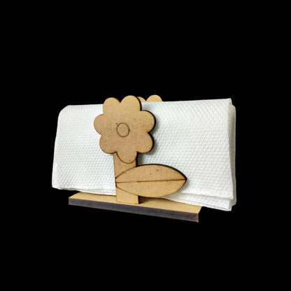 Floral Stick & Leaf - Tissue Holder (MDF)