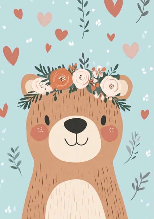 Floral Teddy Bear (Decoupage Paper)