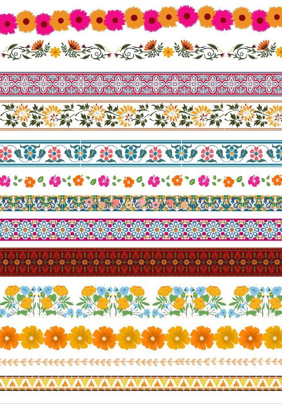 Floral stripes 2 Instant Transfer Sheet