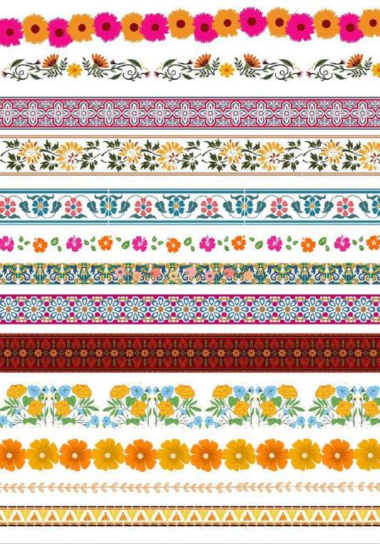 Floral stripes 2 Instant Transfer Sheet