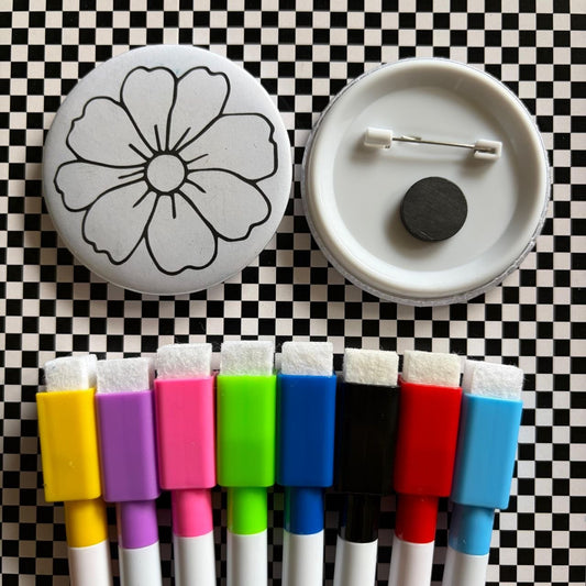 Flower - Color & Wipe Badge cum Fridge Magnet Kit