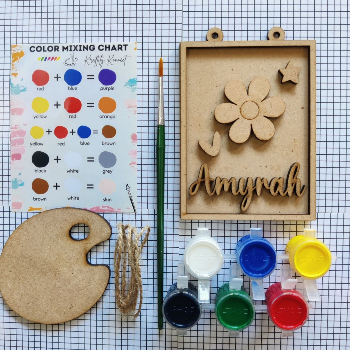 Flower - Personalised DIY Name Plate Kit (MDF)