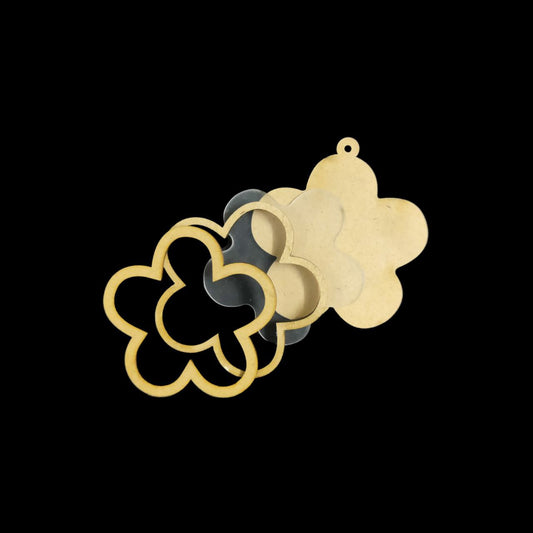Flower - Shaker Keychain Bag Dangler (MDF Lasercut)