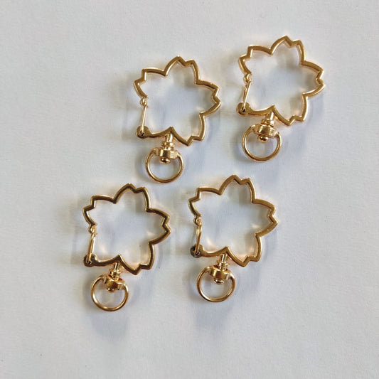 Flower - Swivel Clasp Keyring (Gold)