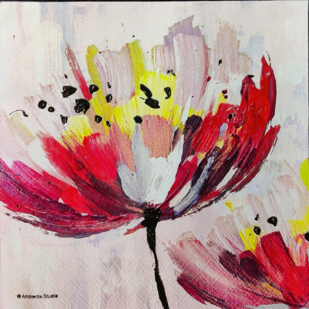 Fleur on canvas ( German Napkins Tissues )