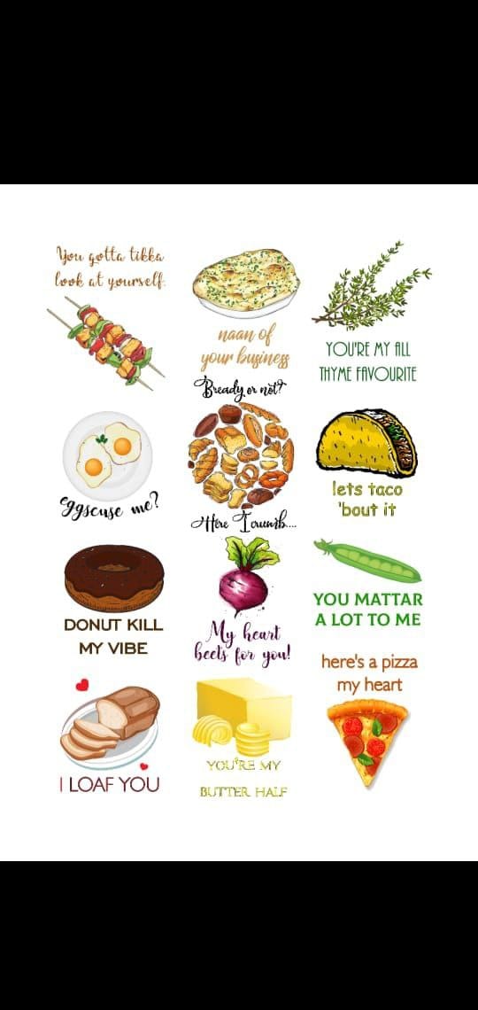 Food Puns ( Instant Transfer Sheets )