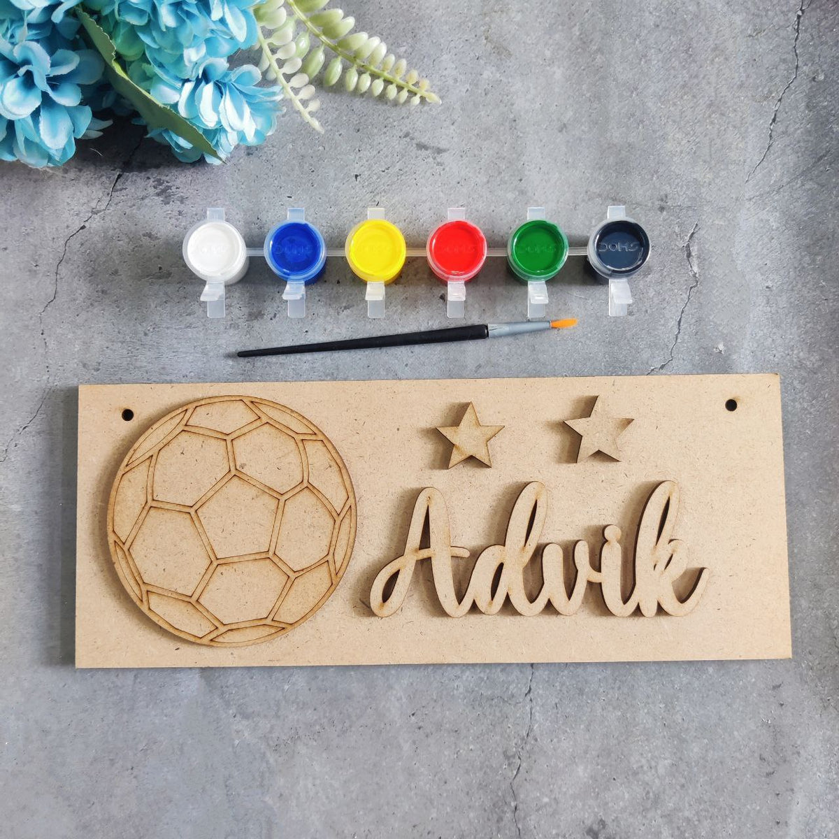 Football Boy (DIY Name Plate Kit MDF) Personalised