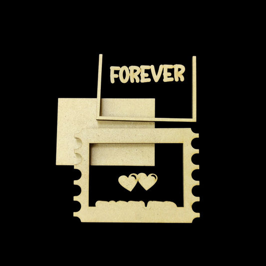 Forever Hearts - Photo Frame Fridge Magnet MDF Base - Valentine's