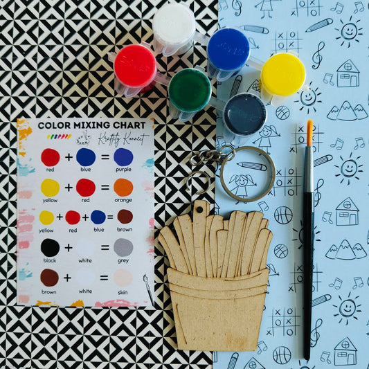 French Fries (DIY Keychain Kit For Kids - MDF)