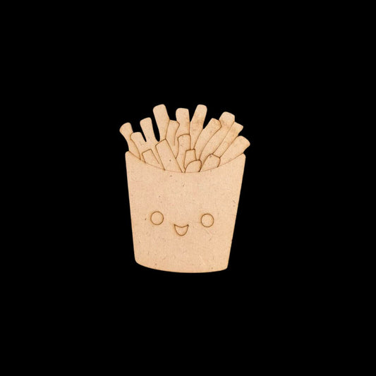 French Fries smiley (MDF Lasercut Premarked Colouring Base)
