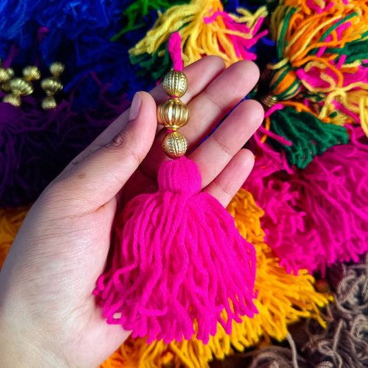 Pink - Wool Latkan Tassel ( Craft Embellishment )