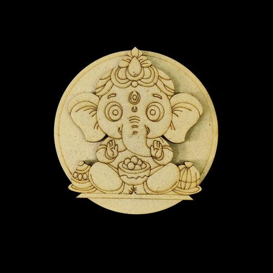 Ganesha 1 - Fridge Magnet Base - Layered Premarked Base - MDF