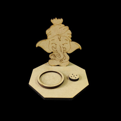 Ganesha - Agarbatti and Tealight Stand (MDF)