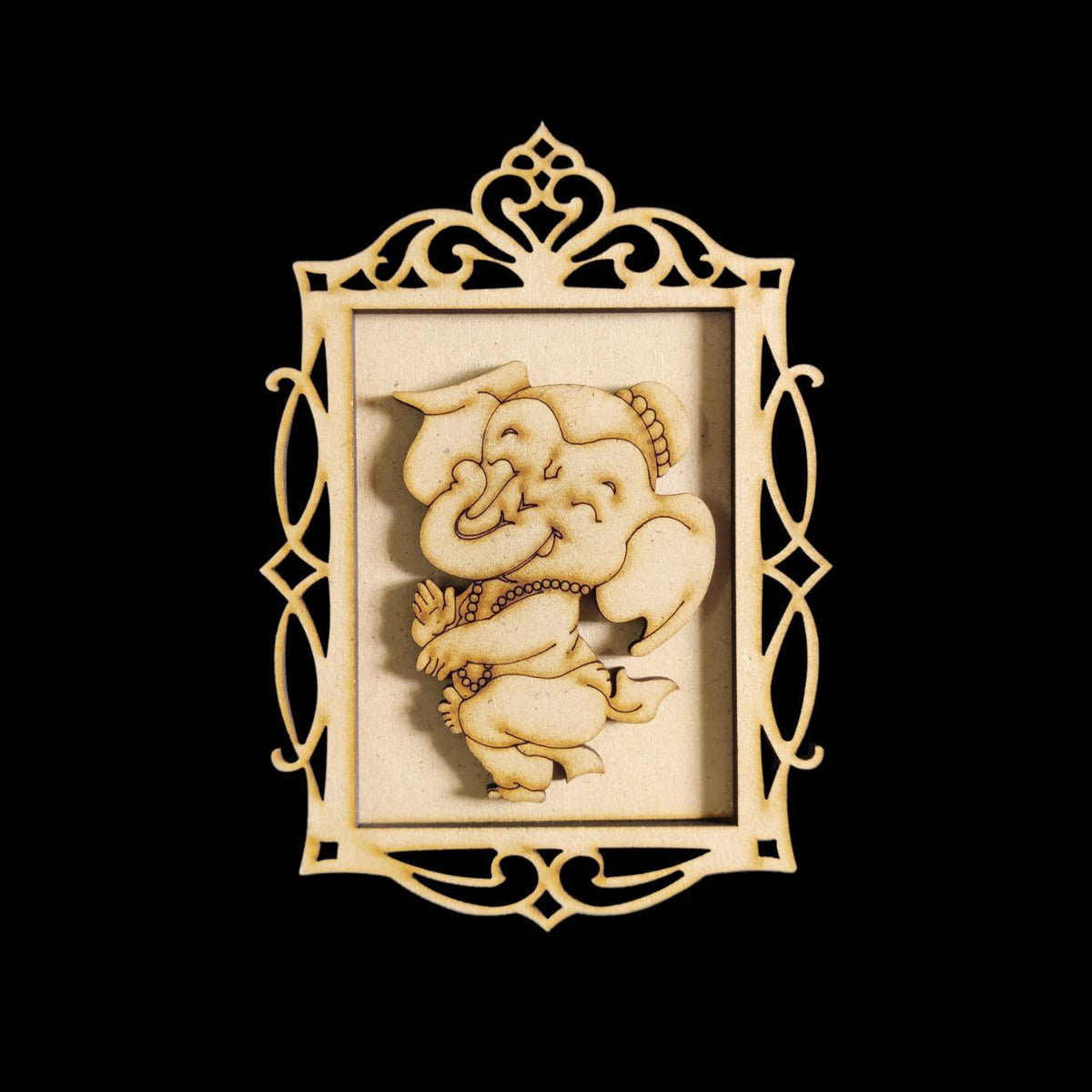 Ganesha - Festive (MDF Fridge magnet base Wall decor)