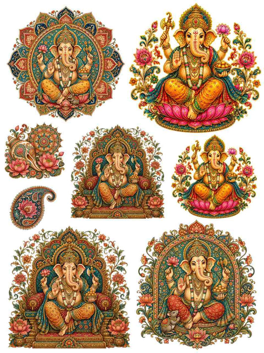 Ganesha Kalamkari Art - Instant Transfer Sheet