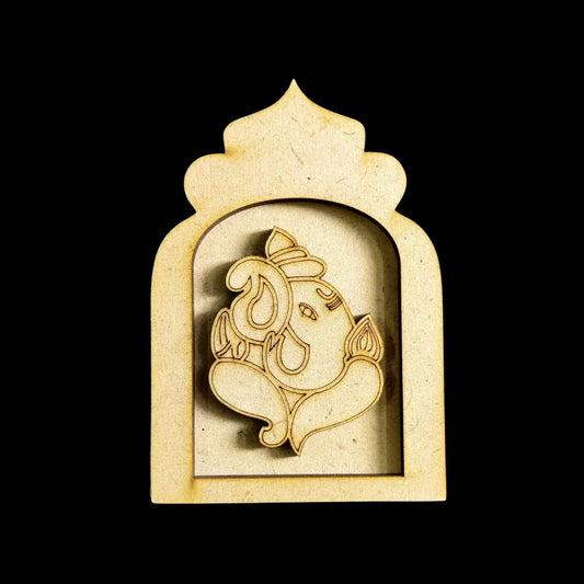 Ganesha (MDF Jharokha with Embellishments)