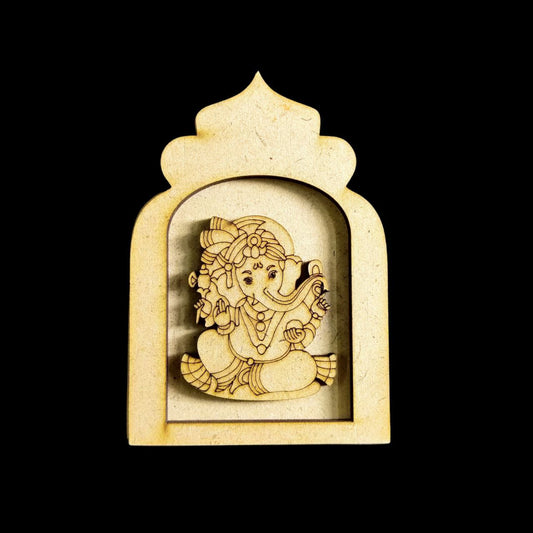Ganesha - (MDF Jharokha with Embellishments)